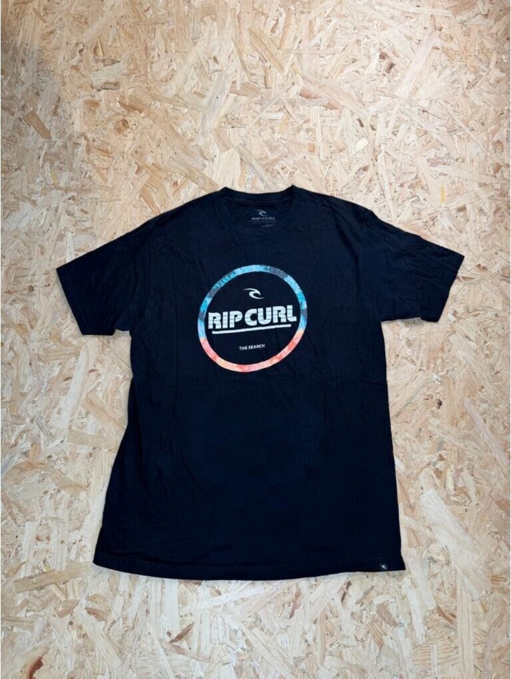 Rip Curl The Search Graphic T-Shirt Mens Large Black Surf Skate Short Sleeve
